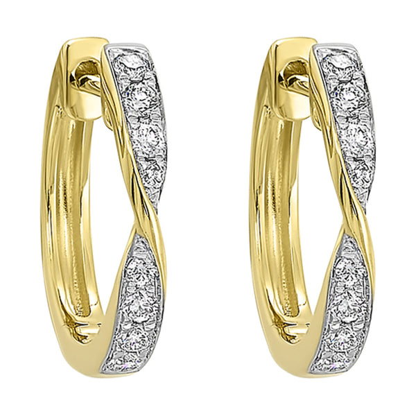 14Kt Yellow Gold Diamond 1/4Ctw Earring