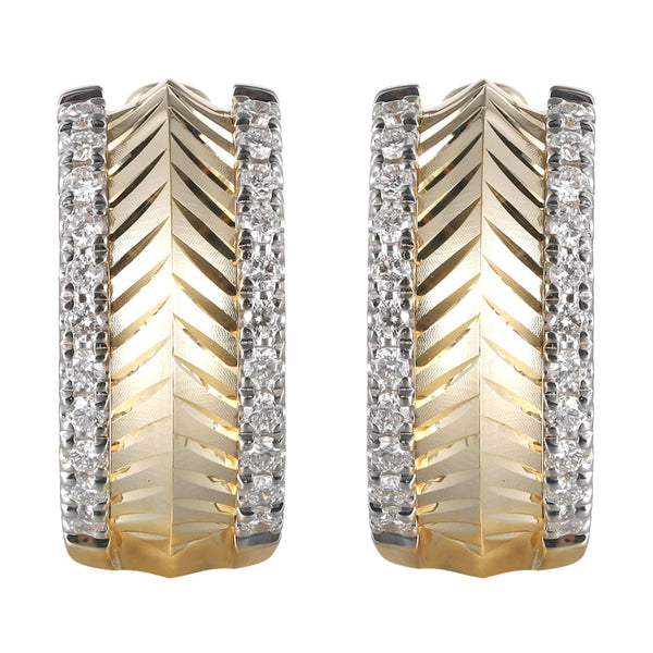Diamond Earrings Hoops Gold