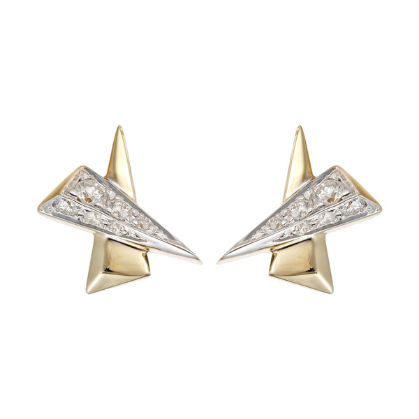 14Kt Yellow Gold Diamond 1/7Ctw Earring