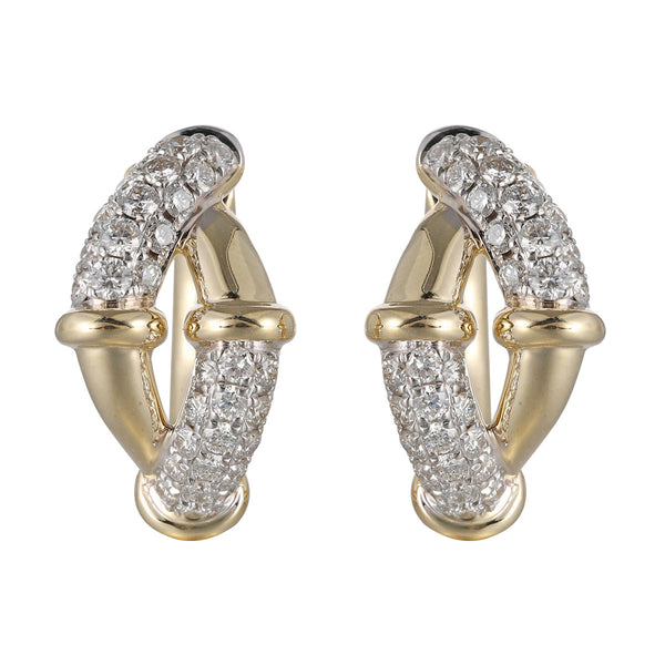 14Kt Yellow Gold Diamond 1Ctw Earring