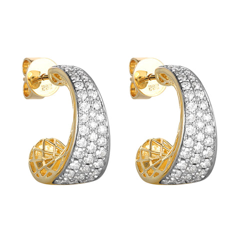 14Kt Yellow Gold Diamond 1Ctw Earring