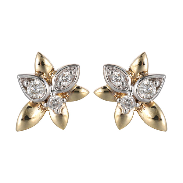 14Kt Yellow Gold Diamond 1/6Ctw Earring