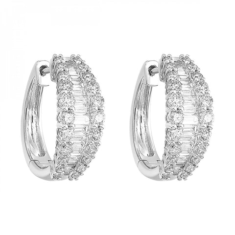 Gold Diamond Hoops