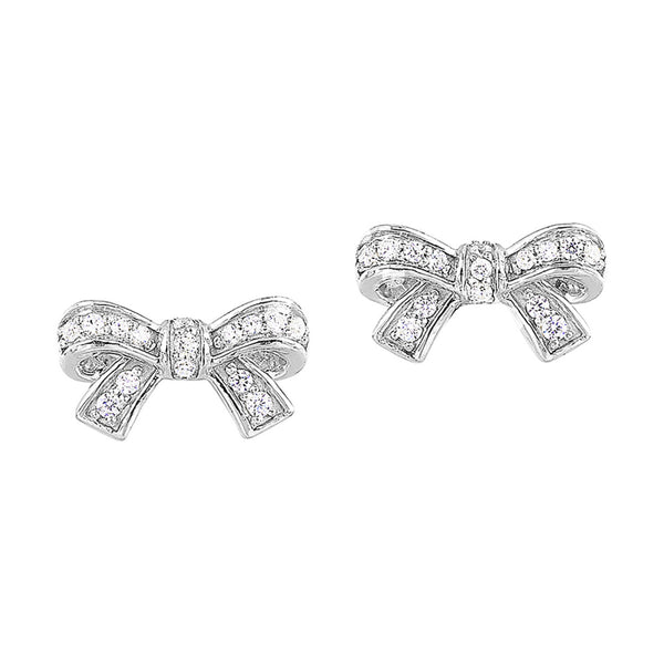 Diamond Bow Earrings