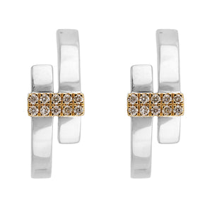 Gold Silver White Yellow Diamond 1/10Ctw Earring