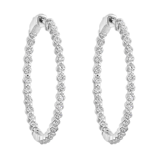 14Kt White Gold Diamond 1 1/2Ctw Earring