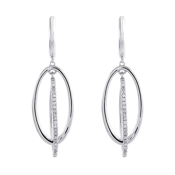 Silver Diamond 1/5Ctw Earring