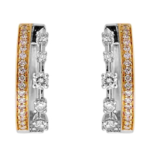 14Kt White Yellow Gold Diamond 1/2Ctw Earring