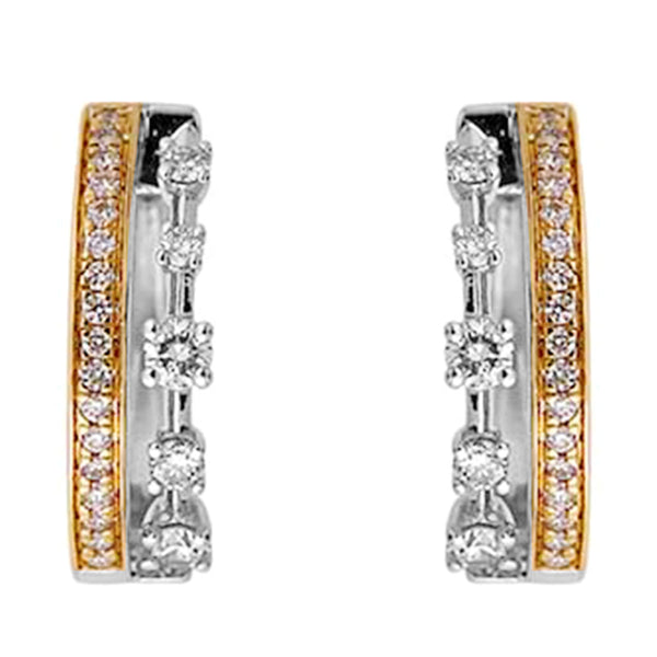 14Kt White Yellow Gold Diamond 1/2Ctw Earring