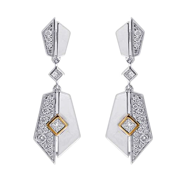 14Kt White Yellow Gold Diamond 1/2Ctw Earring