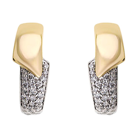 14Kt White Yellow Gold Diamond 1/3Ctw Earring