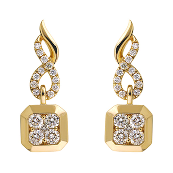 14Kt Yellow Gold Diamond 1/2Ctw Earring