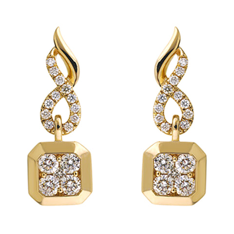 14Kt Yellow Gold Diamond 1/2Ctw Earring