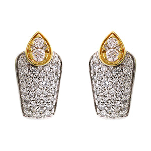 14Kt White Yellow Gold Diamond 3/4Ctw Earring