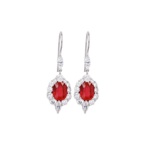 Mozambique Ruby and Diamond Earrings