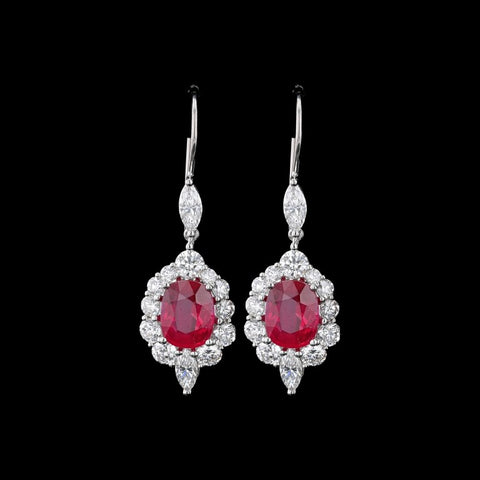 Mozambique Ruby and Diamond Earrings