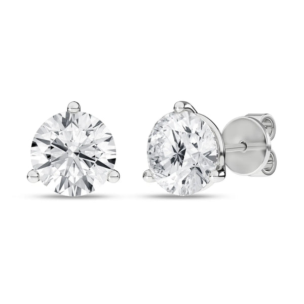 5.00ctw EF/VS Lab Grown 3prg Martini Studs 14KW