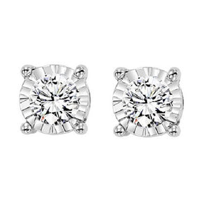 .50CTW Diamond Illusion Studs Set in 14K White Gold