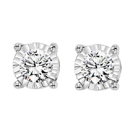 .50CTW Diamond Illusion Studs Set in 14K White Gold