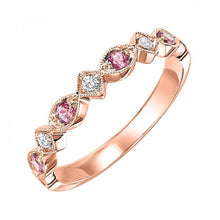 Load image into Gallery viewer, 14K Gold Stackable Diamond &amp; Alexandrite Band