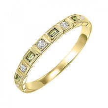 Load image into Gallery viewer, 10K Gold Stackable Diamond &amp; Peridot Band