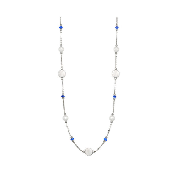 Pearl & Mother of Pearl Necklace with Sapphire