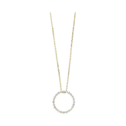 14k Gold Diamond Eternity Circle Floating Pendant Necklace (0.25, 0.50, or 1.00CTW)
