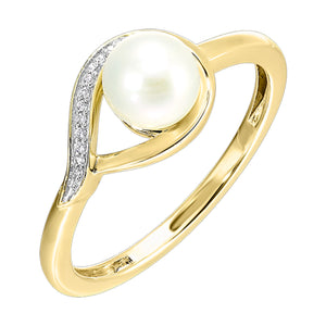 14K Pearl and Diamond Fashion Ring