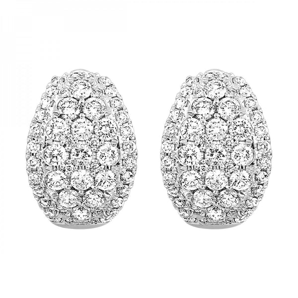 14K White Gold Diamond Cluster Earrings (1.63CTW)