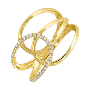 14K Yellow Gold Modern Diamond Fashion Ring (0.10CTW)