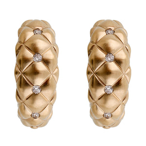 14K Yellow Gold Diamond Huggie Hoop Earrings (0.13CTW)