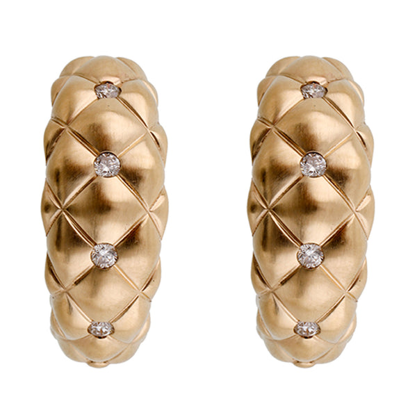 14K Yellow Gold Diamond Huggie Hoop Earrings (0.13CTW)