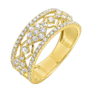 14K Yellow Gold Diamond Fashion Ring (0.75CTW)