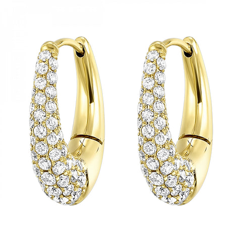 14K Yellow Gold Diamond Hoop Earrings (1.25CTW)