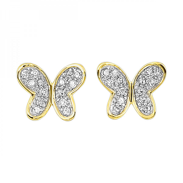 10K Gold Butterfly Diamond Stud Earring (0.50CTW)