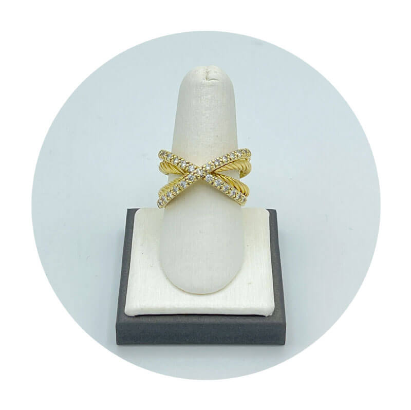 Estate 18K Yellow Gold David Yurman Crossover Ring (0.50CTW)