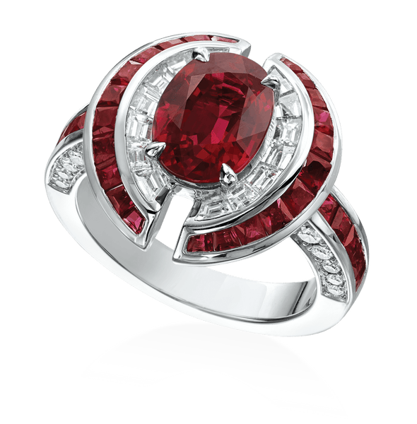 Rare Gemstone Ruby and Diamond Ring
