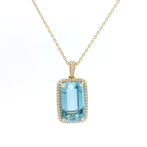 Aquamarine & Diamond Pendant