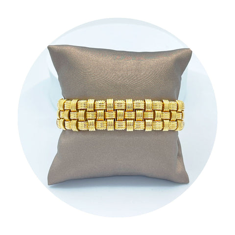 Estate 18K Yellow Gold Woven Fashion Bracelet