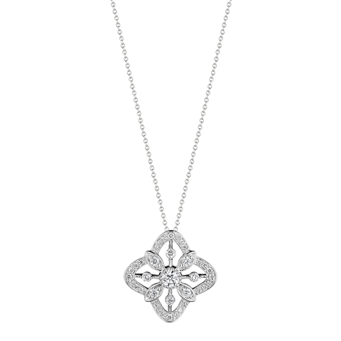 Verragio Large Fiore Diamond Pendant 18K White Gold (0.35CTW)