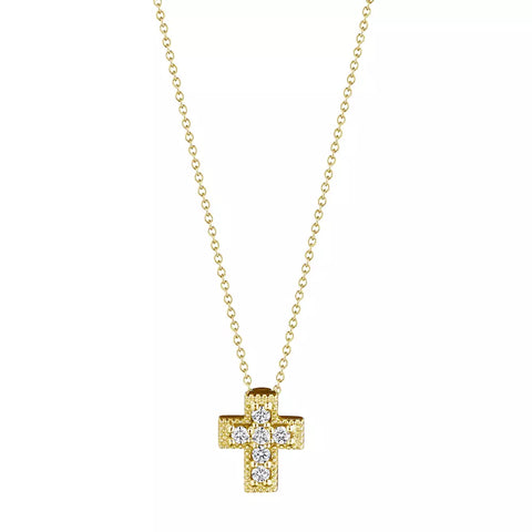 Verragio Small Diamond Box Cross 18K Gold (0.10CTW)