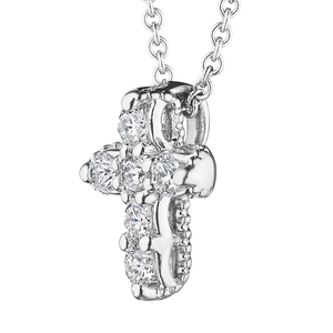 Verragio Small Diamond Cross 18K White Gold (0.10CTW)