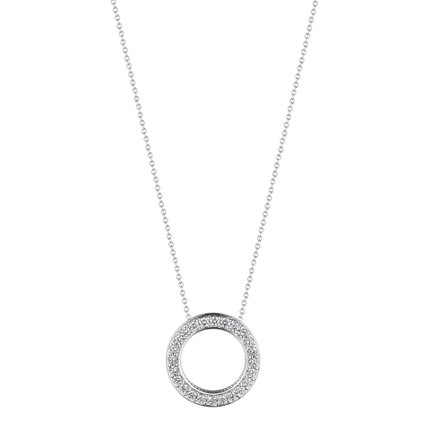 Verragio Veritage Diamond Circle Pendant 18K White Gold (0.30CTW)