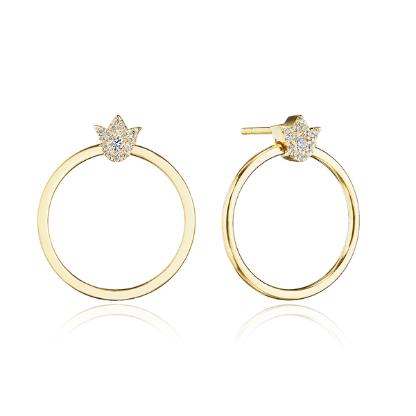 Verragio Veritage Diamond Crest Small Circle Earring 18K Gold (0.10CTW)