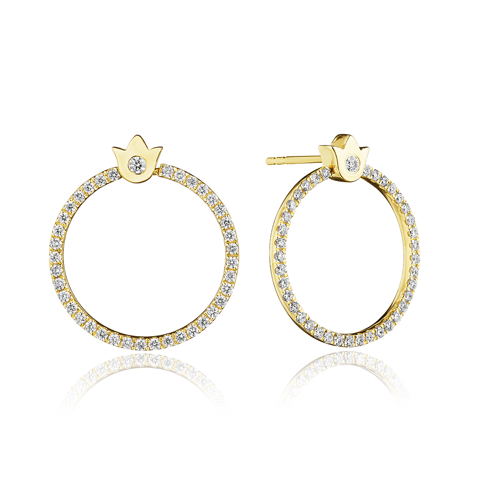 Verragio Veritage Crest Diamond Circle Earring 18K Gold (0.45CTW)