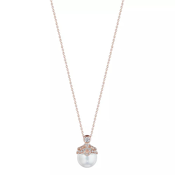 Verragio Reverie Floret Diamond & Pearl Cap Pendant 18K Gold (0.20CTW)