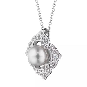 Verragio Reverie Victorian Diamond & Pearl Pendant 18K Gold (0.15CTW)