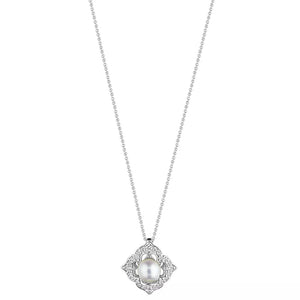 Verragio Reverie Victorian Diamond & Pearl Pendant 18K Gold (0.15CTW)