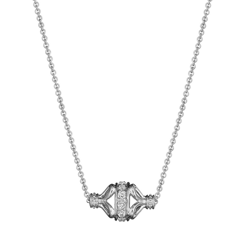 Verragio Reverie Tiara Diamond Rondelle Station Necklace 18K White Gold (0.08CTW)