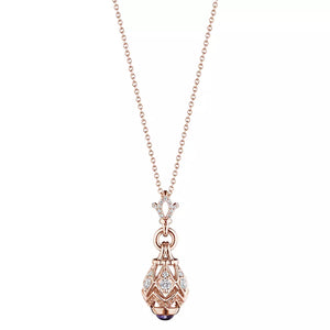 Verragio Devotion Bead Diamond & Amethyst Pendant Necklace 18K Rose Gold (0.40CTW)